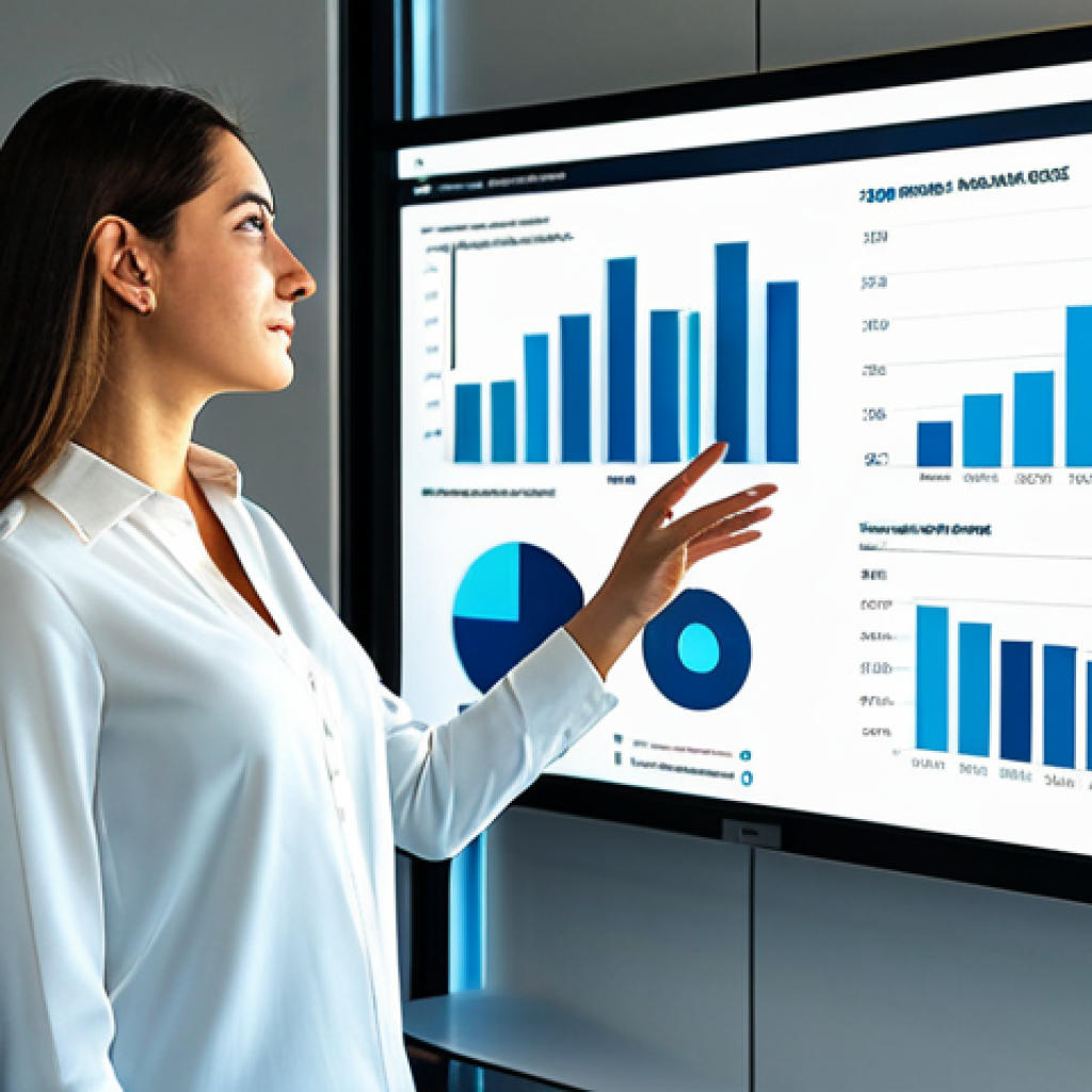 **

"A stylish young professional in a modern Istanbul office, using hand gestures to control a large interactive display showing financial data. She's wearing a smart casual outfit &ndash; a blouse and tailored trousers. Sunlight streams in from the Bosphorus in the background.  Fully clothed, appropriate content, safe for work, perfect anatomy, natural proportions, professional, high resolution, realistic."

**