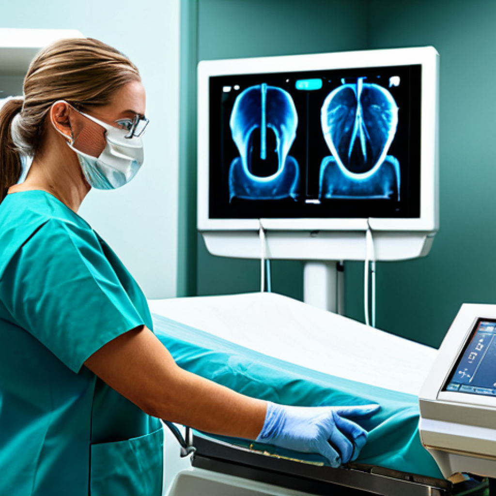 **
A professional doctor in a clean, modern hospital operating room, fully clothed in scrubs, using gesture control to manipulate medical equipment during surgery, appropriate attire, safe for work, perfect anatomy, natural proportions, realistic lighting, high-resolution, professional medical photography, modern technology integration, clean environment.
**