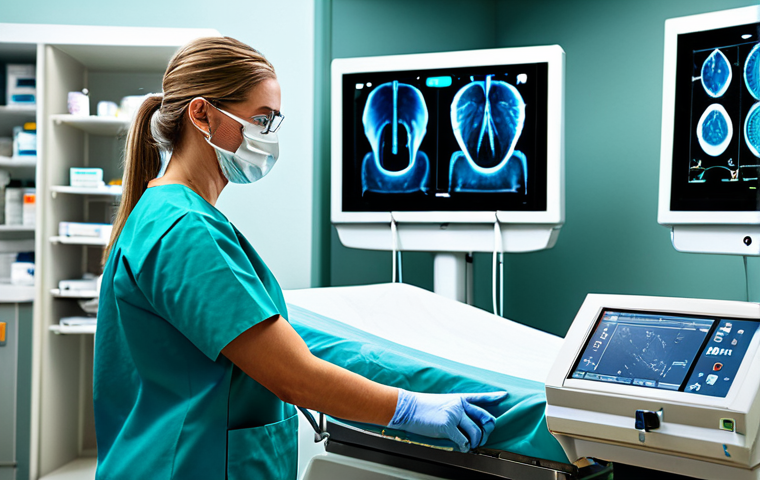 **
A professional doctor in a clean, modern hospital operating room, fully clothed in scrubs, using gesture control to manipulate medical equipment during surgery, appropriate attire, safe for work, perfect anatomy, natural proportions, realistic lighting, high-resolution, professional medical photography, modern technology integration, clean environment.
**