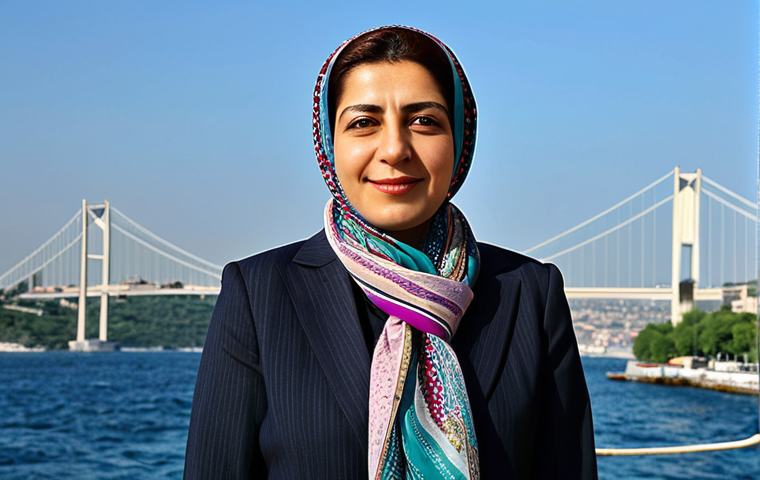Business Professional**
"A professional businesswoman in Istanbul, Turkey, wearing a stylish, fully clothed business suit with a colorful scarf, standing in front of the Bosphorus Bridge, clear day, professional lighting, safe for work, appropriate content, fully clothed, perfect anatomy, natural proportions, professional photography, high quality, modest clothing, family-friendly."
**