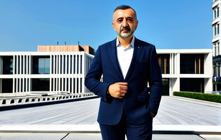 A Modern Turkish Architect**
"A professional Turkish architect, fully clothed in a modern, stylish blazer and trousers, standing confidently in front of a contemporary building design studio in Istanbul, appropriate attire, safe for work, perfect anatomy, natural proportions, professional photography, high quality, daytime, clear sky, architectural model on a nearby desk, modest."
**