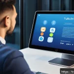 Home 18 제스처 기반 인터페이스의 법적 고려사항 - A professional digital interface design scene showcasing a diverse group of users interacting with a...