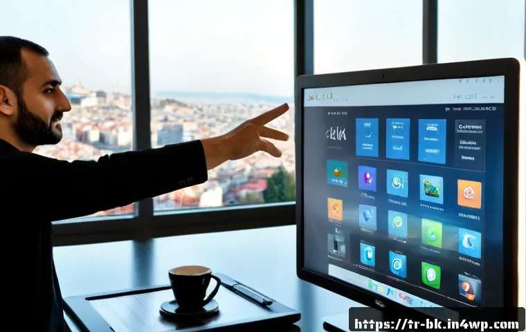 Home 17 제스처 기반 인터페이스의 장기적 유지 관리 가이드 - Photorealistic modern Istanbul technology workspace, a Turkish software engineer performing a clear ...